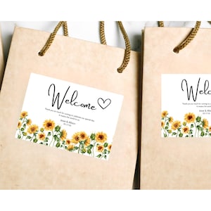 Welcome bag stickers - personalized favors - welcome bags - set of 4