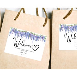 Welcome bag stickers - personalized favors - welcome bags - set of 4