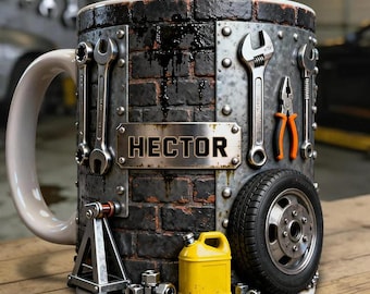 Personalized Mechanic 3D Effect Coffee Mug - Custom Name Garage Mug - Gift For Mechanic, Car Guy, Him, Friends, Family