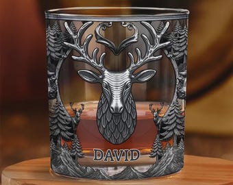 Custom Whiskey Glass | Personalized Name Rocks Glass | Gift for Him, Dad, Husband, Groomsmen