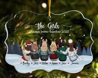 Benutzerdefinierte Beste Freunde Weihnachtsschmuck - Personalisiert Die Mädchen immer besser zusammen Ornament - Geschenk für Besties, Freunde, Familie