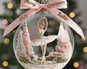 Super Ballett 2D Wohnung - Personalisierte Acryl Ornament Individuell, Weihnachtsgeschenk für Tanzlehrer, Freunde, Familie