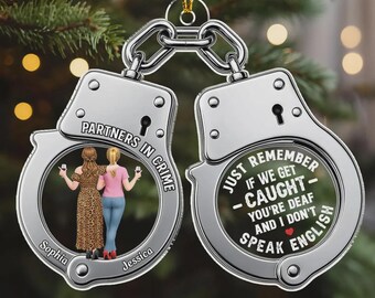 Partners In Crime Bestie - Personalized Custom Acrylic Ornament