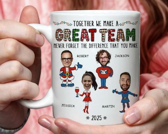 Großartiges Team Keramik-Kaffeetasse - individuelles Geschenk für Kollegen, Bürogeschenk, Mitarbeitergeschenk, Boss Wertschätzung, Teamgeschenk, Arbeit Bestie Geschenk