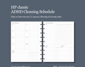 ADHD Cleaning Schedule HP classic Inserts Printable Planner with Daily Weekly Monthly Chore