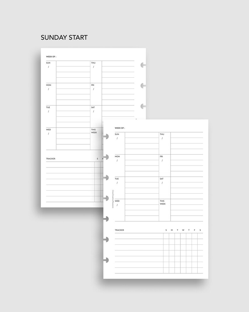 HP Mini Week at a Glance Insert Printable One Page Weekly Overview With ...