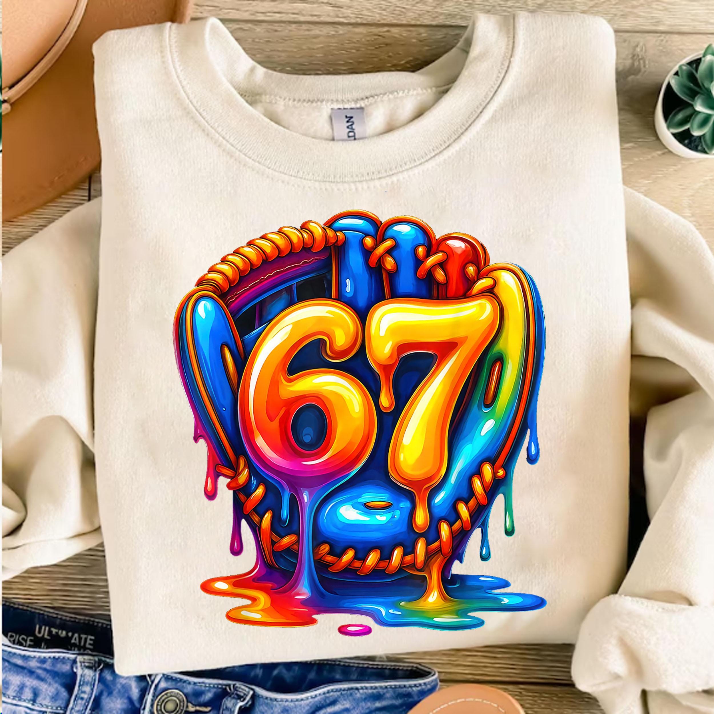 Baseball 67 Ice Cream Drip Png, Number 67 Player, Funny Six Seven, Gen ...