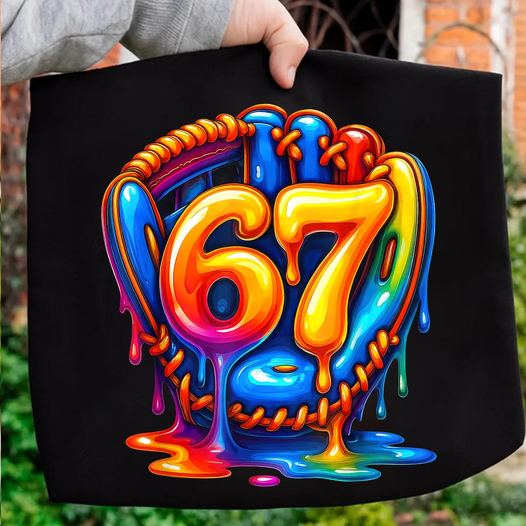 Baseball 67 Ice Cream Drip Png, Number 67 Player, Funny Six Seven, Gen ...