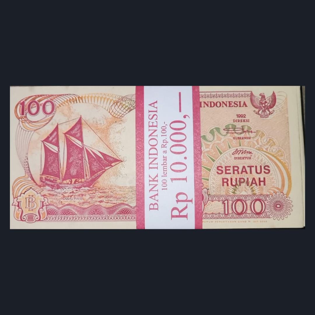 100ルピア紙幣束 1枚 – インドネシア 1992年 | UNC（未流通） - Etsy 日本