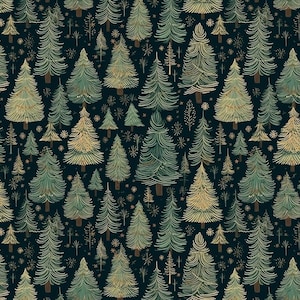 Christmas Tree Pure cotton fabric|By Half-yard  (145cm wide) | Handmade patchwork/clothing/home decor |Breathable printed cotton
