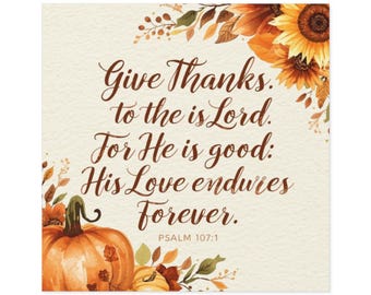 Sticker verset de la Bible pour Thanksgiving : Sticker automne plastifié