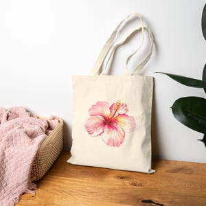 Baumwoll Tragetasche mit Blumen | Umweltfreundliche Markttasche, Strandtasche, Geschenk für sie, Einkaufstasche, Blumendesign