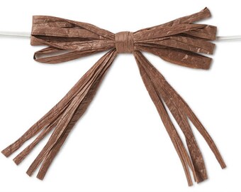 NW Craft Supply - Pre-Tied Raffia Bows Brown Chocolate 18pc