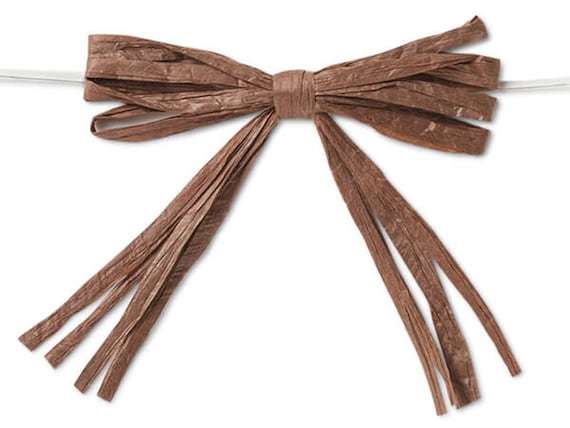 NW Craft Supply Pre tied Raffia Bows Brown Chocolate 18pc Etsy