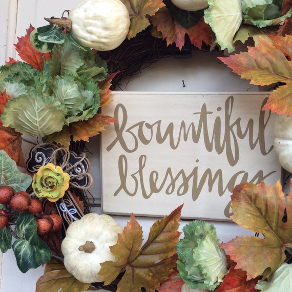 Harvest Floral Give Thanks Sign XXL 28" #718/18 Details about   AG Designs Fall Wreath 