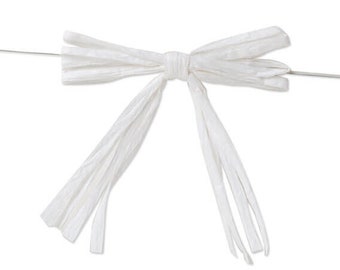 NW Craft Supply - Pre-Tied Raffia Bows White 18pc