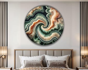 Abstract Geode Glass Wall Art: Tempered Agate-Inspired Home Decor