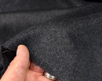 Charcoal Wool Cashmere Fabric by the Yard:Coats-Jackets-Pants(Wide 150 cm/59 in)