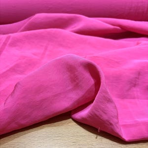 Pink Stonewashed Silky Cupro Fabric, DIY Fabric for Dresses-Blouses-Skirts&Sewing-Home Textile, Fabric By Yard(Wide 150 cm /1.64 yd / 58 in)