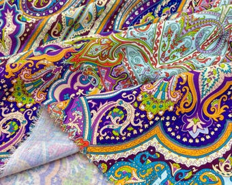 Abstracte Italiaanse linnenstof: boho-naaiwerk, textiel, kleding en woondecoratie (breed 150 cm)
