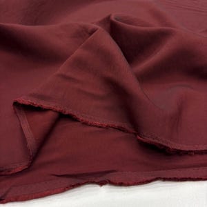 Burgundy Stonewashed Cotton Cupro Fabric by the Yard: Sewing - Clothing(150 cm/58 in)