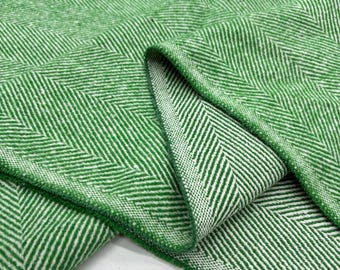 Tela de tweed de algodón con diseño de espiga verde para chaqueta, abrigo, pantalón y traje de invierno (ancho: 150 cm)