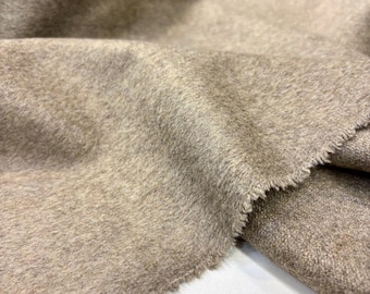 Italian Beige Wool Cashmere Fabric by the Yard:(Wide 150 cm/1.64 yd/59 in)