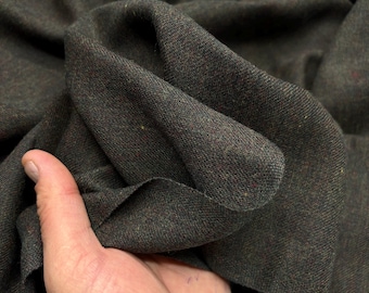 Dark Green Wool Flannel Fabric, Winter Jacket Material (59" Wide)