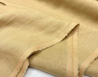 Gold 100% Linen Fabric: For Pants, Shirts, Jackets & Suits(Wide 150 cm/59")