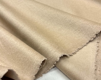 Italian Beige Wool Cashmere Fabric by the Yard:Coats-Jackets-Pants(Wide 150 cm/59 in)