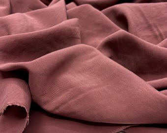 Dusty Rose Washed Cupro Fabric for Blouses, Flowy Dresses-DIY Sewing(140 cm/55.1"  Wide)