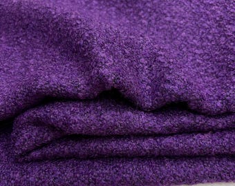 Purple Italian Bouclé Tweed Fabric for Winter Jacket, Coats, Skirts (150 cm/59" Wide)