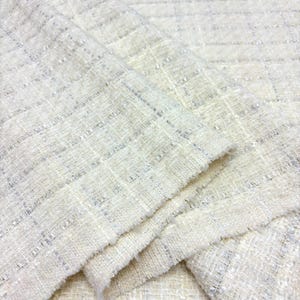Ecru Skimrande (Glitter) Bomulls-Tweedtyg för Vinterjacka-Byxor-Hemdekoration (150 cm/59 tum)