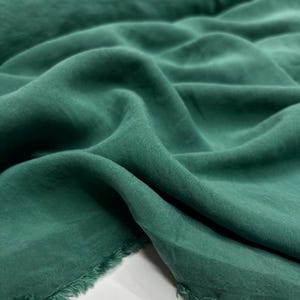 Teal Green Cupro Fabric: Silky Smooth, Flowy Drape (59" Wide)