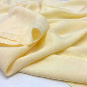 Yellow Cupro Fabric- Elegant and Soft Dress, Blouse, Lightweight Summer Sewing(150 cm/59")