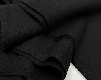 Black Wool Felt Fabric for Coats-Jackets-Pants-Home Textiles(Wide 150 cm/59 in)