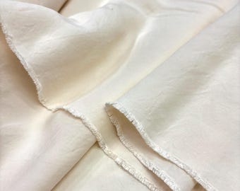 Ecru Stone Washed Cotton Cupro Fabric for Sewing-Dresses-DIY Crafts(150 cm/59")