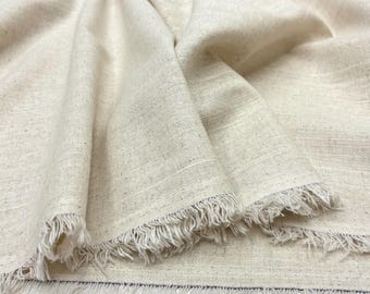 Beige Linen Cotton Blend Fabric:Clothing,Home&DIY Projects(150 cm/59 in)