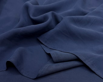 Navy Blue Cotton Cupro Fabric:Apparel-Dressmaking(Wide 150 cm/59 in)