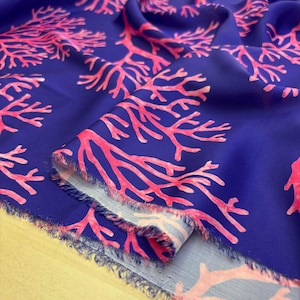 Italian Branch Design Satin Fabric, Luxury Designer Fabric for Dressmaking-Clothing-Sewing-Scarves &Home Textile(Wide 150 cm /1.64 yd/58 in)