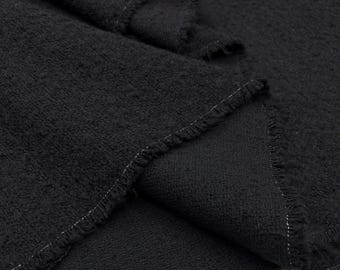 Black Italian Bouclé Tweed Fabric for WarmJackets-Coats-Skirts-Home Textile(150 cm/59" Wide)