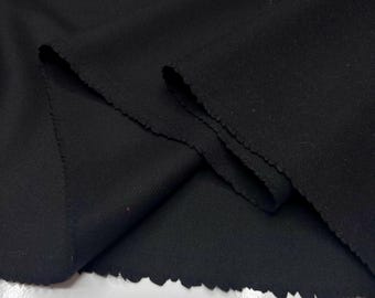 Black 100% Wool Fabric, Winter Coat & Suit Material, 59" Wide
