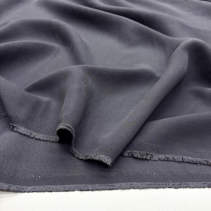Smoke Gray Stonewashed Cotton Luxury Cupro Fabric:for Sewing-Apparel-(Wide 150 cm/59 in)