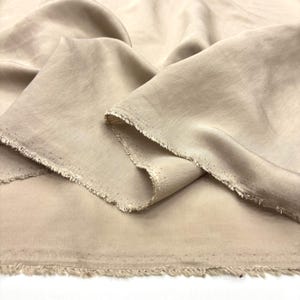 Beige Stonewashed Cupro Fabric: Luxury Silky Cotton Blend for Sewing(150cm wide)