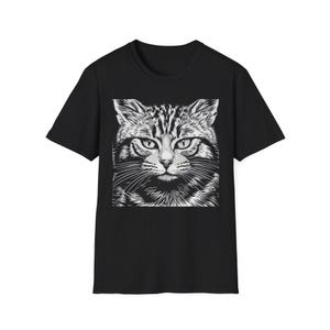 Cool Cat Graphic Unisex Softstyle T-Shirt | Casual Wear, Gift for Cat Lovers, Fun Animal Art Tee, Unique Cat Lover Apparel