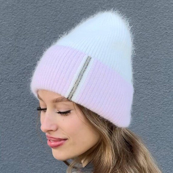 Soft Angora Blend Winter Hat - Unisex Ribbed Knit Beanie  display picture 1
