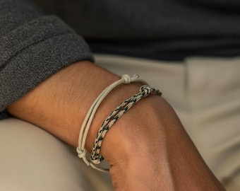 Surfer Bracelet with Greeting Card - Handmade Boho Summer Festival Jewelry for Men and Women - Waterproof Cotton Bracelet Set