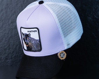 Gorra de camionero Panther: malla con parche bordado de Panther, ideal para actividades al aire libre, ideal como regalo.
