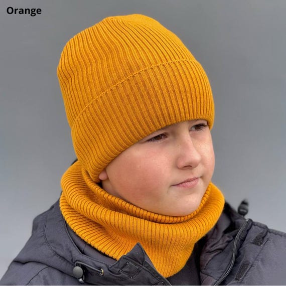 Kids Winter Hat and Neck Warmer Set – Fleece Lined Beanie 