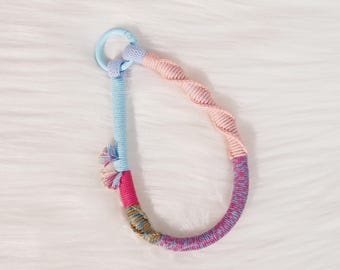 Handmade Cotton Woven Phone Chain, Boho Pink Purple Rose Blue Braided Phone Charm, Macrame Lanyard, Valentine Day Gift for Her, Aesthetic